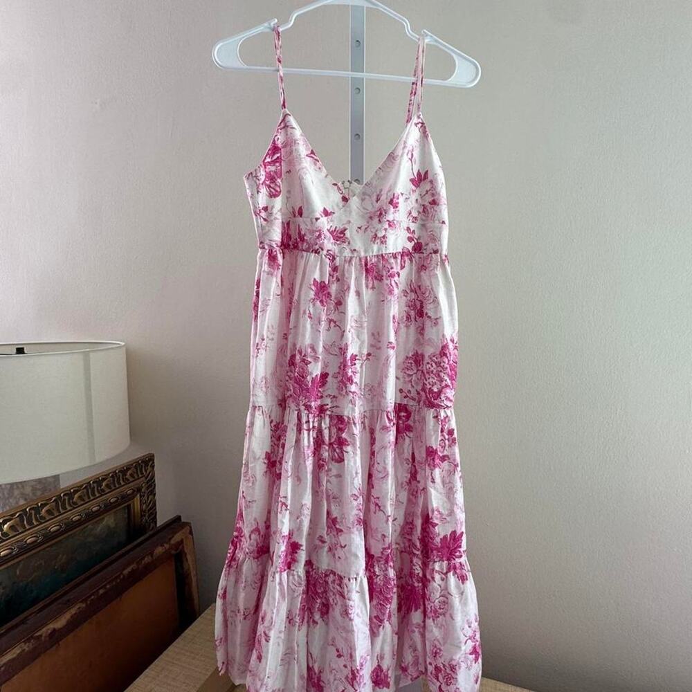 Altered erdem pink floral midi
